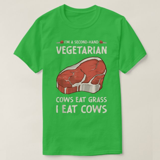 Secondhand Vegetarian Funny BBQ Grilling T-Shirt (Design vorne)