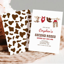 SecondRodeo Western Cowboy 2. Geburtstag Einladung