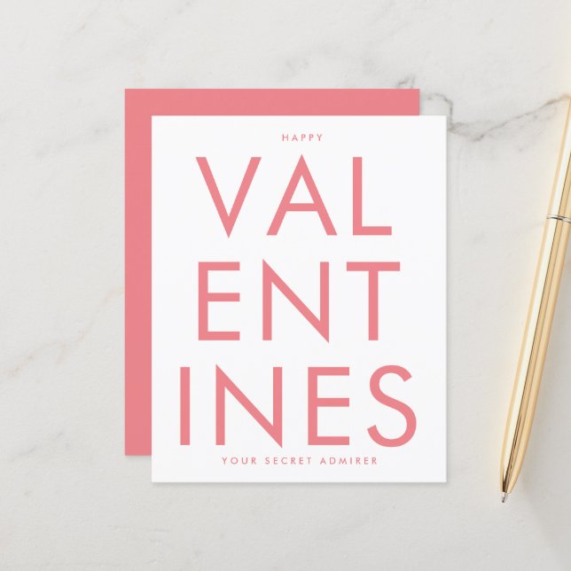 Secret Admirer PINK BLUSH FUN HEART custom HAPPY (Vorderseite/Rückseite Beispiel)