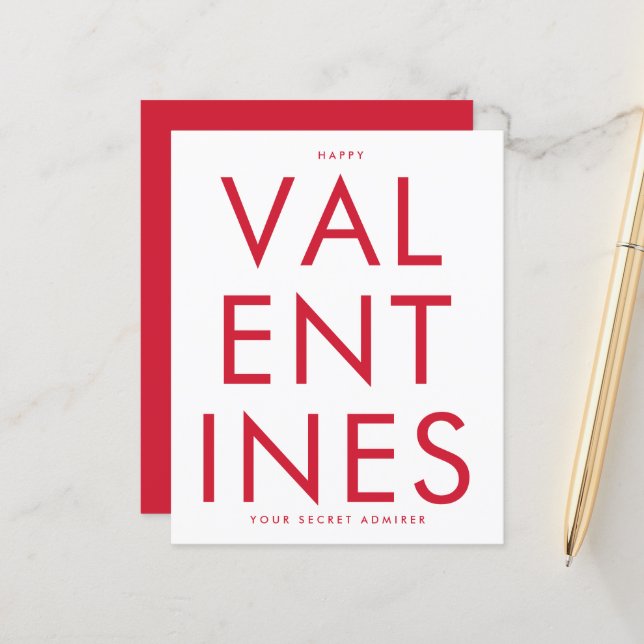 Secret Admirer RED WHITE FUN HERZ Brauch GLÜCKLICH (Vorderseite/Rückseite Beispiel)