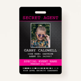 Secret Agent Spy Abzeichen Ausweis