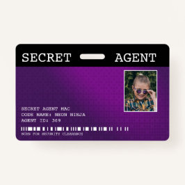 Secret Agent Spy Abzeichen - LILA Ausweis