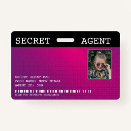 Secret Agent Spy Abzeichen - PINK Ausweis