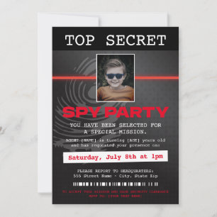 Secret Agent Spy Party Einladung