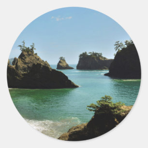 Secret Beach, Boardman State Park, Oregon, USA Runder Aufkleber