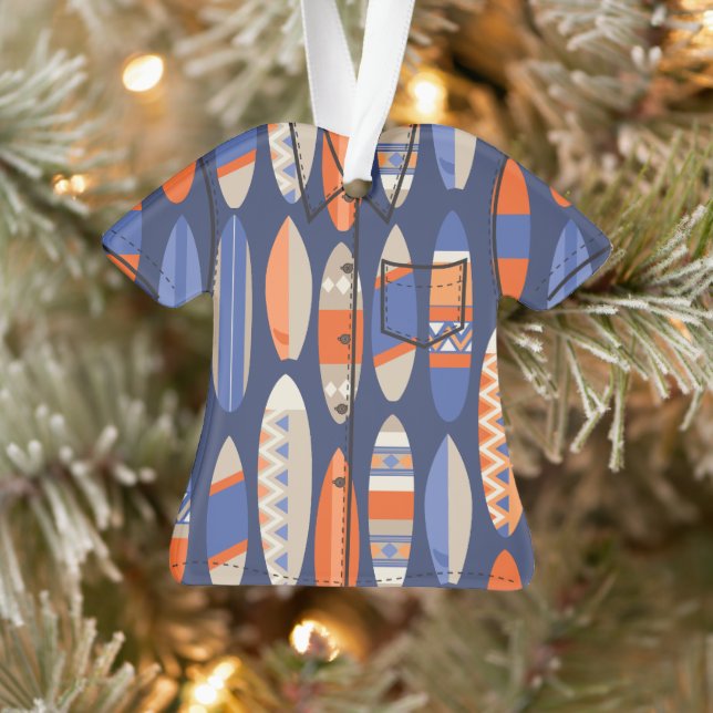 Secret Beach Hawaiian Surfboards Aloha Shirt - Bla Ornament (Baum)