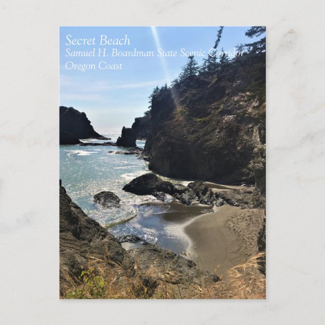 Secret Beach, Samuel H. Boardman, Oregon Postkarte (Vorderseite)