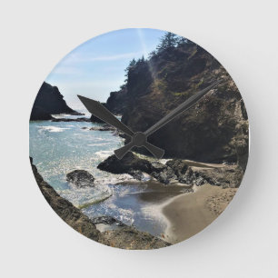 Secret Beach, Samuel H. Boardman, Oregon Runde Wanduhr