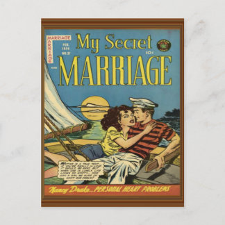 Secret Eriage Sailboat Romance Couple Postkarte