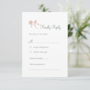 Secret Garden Blush Blumenwald Hochzeit RSVP Karte