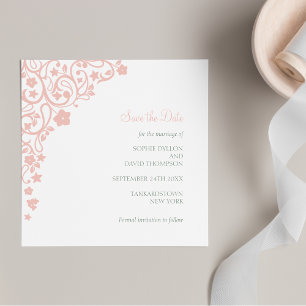 Secret Garden Blush Pink Bloral Square Hochzeit Save The Date