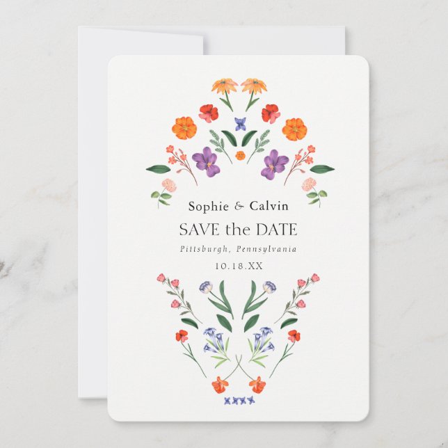 Secret Garden Boho Bloral Wedding Save the Date (Vorderseite)