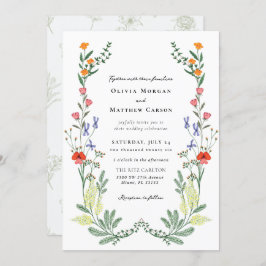 Secret Garden Boho Wildblume Wedding Einladung