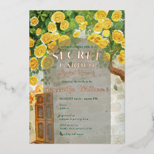 Secret Garden Enchanted Yellow Roses Brautparty Folieneinladung