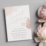 Secret Garden Floral 16 . Geburtstag Folieneinladung<br><div class="desc">Einfache und elegante Einladung in 16 . Geburtstag mit schicken modernen Kalligrafiezeichen, flankiert von Vintagen Stil Rose Gold florale Kontur Illustrationen auf einem schieren Waschbecken von rot rosa Aquarell. Personalisieren Sie Ihre 16 . Geburtstag-Daten unten. Elegante, blumengeschmückte 16 . Geburtstag-Party Einladungen kehren zu massivem Rosa zurück. Passen Sie den Papiertyp...</div>