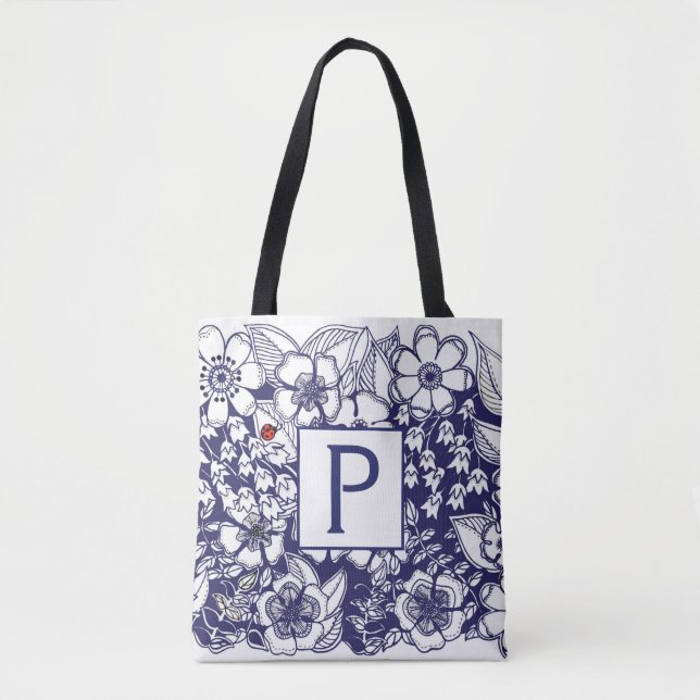 Secret Garden monogramed All-over Print-Tasche (Vorderseite)