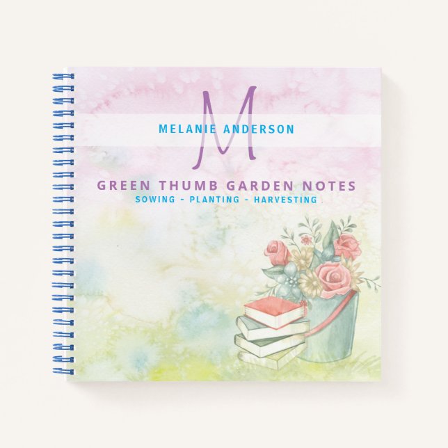 Secret Garden Potted Pflanze Gardeners Journal Notizbuch (Vorderseite)