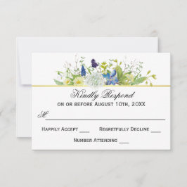 Secret Garden Rustic Wildblumen Hochzeit RSVP