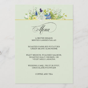 Secret Garden Rustic Wildblumen Menü Menükarte