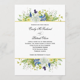 Secret Garden Rustikale Wildblumen Hochzeit Einladung