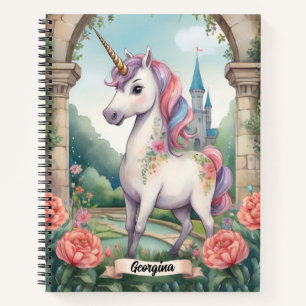 Secret Garden Unicorn Personalisiert Kinder Notizbuch