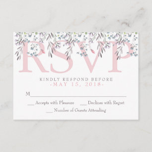Secret Garden Watercolor Floral RSVP Card
