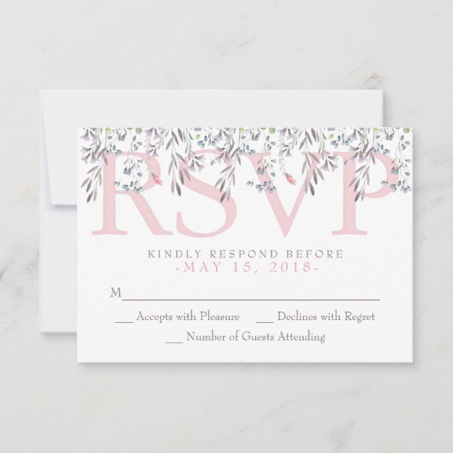 Secret Garden Watercolor Floral RSVP Card (Vorderseite)