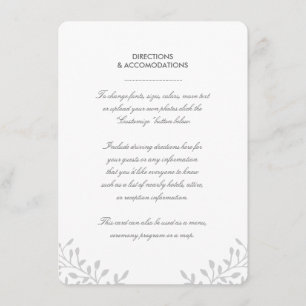 Secret Garden Wedding Card Begleitkarte