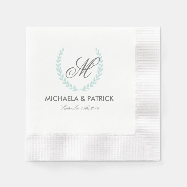 Secret Garden Wedding Monogram Serviette (Vorderseite)