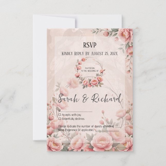 Secret Garden Wedding Romantic Floral RSVP Karte (Vorderseite)