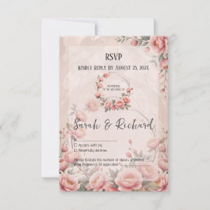 Secret Garden Wedding Romantic Floral RSVP Karte