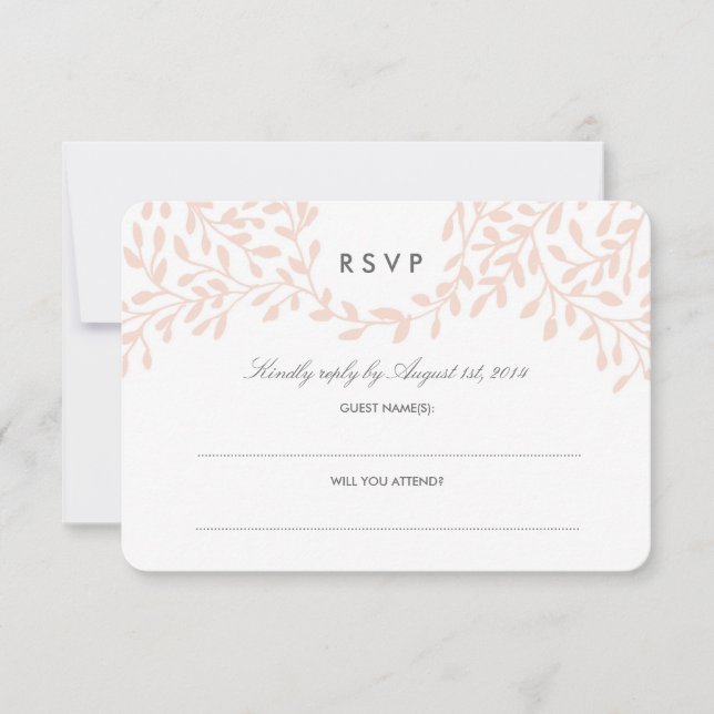 Secret Garden Wedding UAWG - Blush RSVP Karte (Vorderseite)