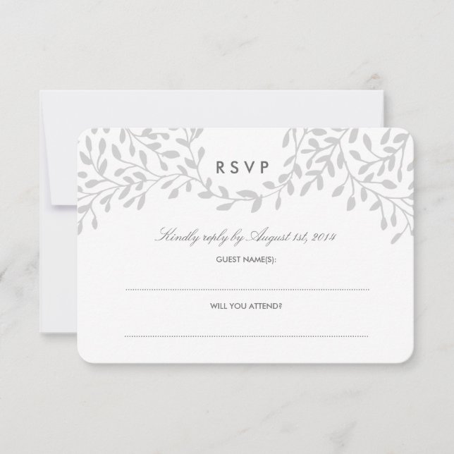 Secret Garden Wedding UAWG - Gray RSVP Karte (Vorderseite)
