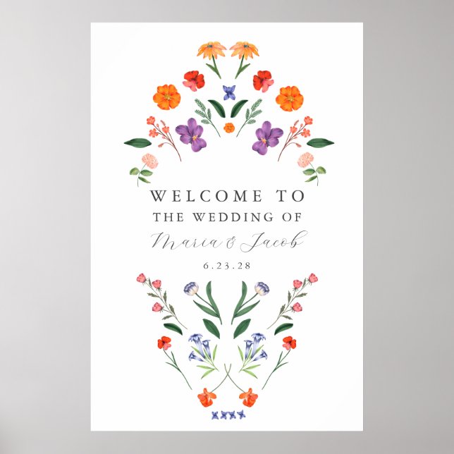 Secret Garden Wedding Willkommenszeichen Poster (Vorne)