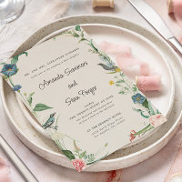 Secret Garden Wildblumen Hochzeit Einladung