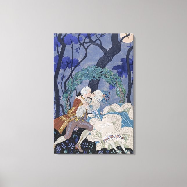 Secret Kiss, Illustration für "Fetes Galantes" von Leinwanddruck (Vorderseite)