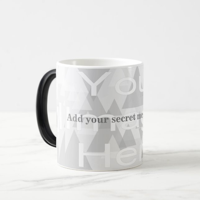 Secret Message Morphing Template Mug Verwandlungstasse (Vorderseite Links)