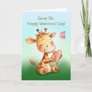 Secret Pal Valentine Niedlich Happy Giraffe mit He Karte