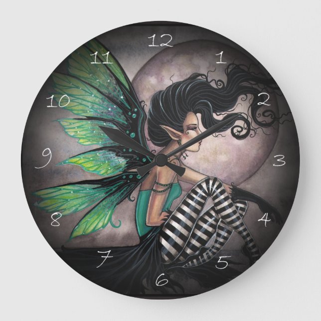 Secret Place Gothic Fairy Fantasy Art Clock Große Wanduhr (Vorderseite)
