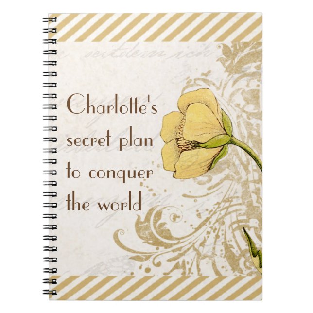 Secret Plan Conquer Blume Notebook Notizblock (Vorderseite)