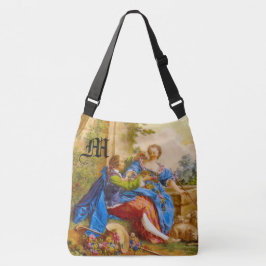 Secret Romance Girly Baroque Monogram Personalize Tragetaschen Mit Langen Trägern