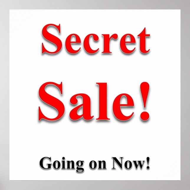 Secret Sale Poster Matte (Vorne)
