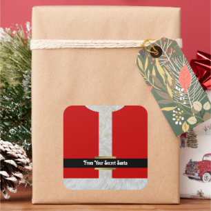 Secret Santa Anzug Personalisiert Weihnachten Quadratischer Aufkleber