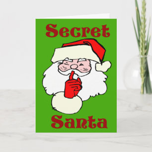 Secret Santa auf Christmas Green Feiertagskarte