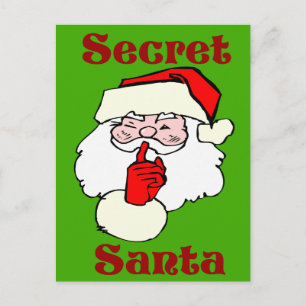 Secret Santa auf Christmas Green Feiertagspostkarte