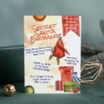 Secret Santa Christmas Party Moderne Wasserfarbe Einladung<br><div class="desc">Dieses Ferien-Design zeigt einen wunderschönen whimsical Weihnachtsmann hängt auf dem Text "Secret Santa Exchange" mit gestapelten Weihnachtsgeschenke unten. Personalisiert mit Ihren Weihnachtsgeheimnis Santa Party Einladung Details durch die Bearbeitung der Textfelder zur Verfügung gestellt. #christmas #holidays #secretsanta #christmaspartyinvitations #christmasparty #secretsantaparty #santa #sekretainvitations#christmasinvitations #holidayinvitations #holidayinvitations #holidays #launies #invitations #launections #seasonal #festivative #watercolor...</div>