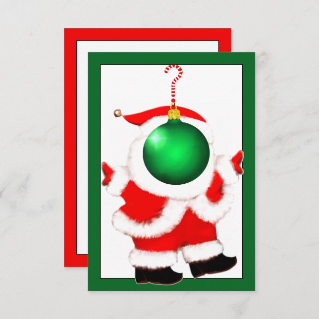 Secret Santa Gift Cards Einladung (Vorne/Hinten)