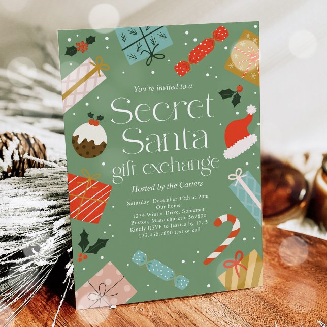 Secret Santa Gift Exchange Feiertag Einladung (Von Creator hochgeladen)