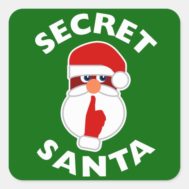 Secret Santa Quadratischer Aufkleber (Vorderseite)