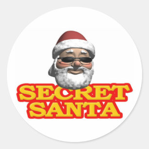 Secret Santa Runder Aufkleber